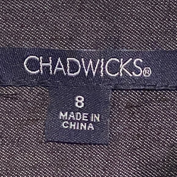 CHADWICKS Dark Grey Pants Wide Waist 3 hook closure Women's Size (8) Vintage - Picture 6 of 7